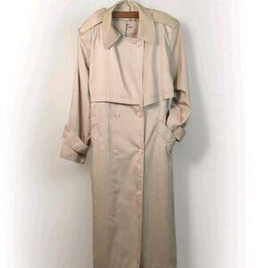 Forecaster of Boston Belted Trench Coat Polka Dot Lining Petite 14
